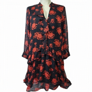 Zara Black & Red Ruffled Dress